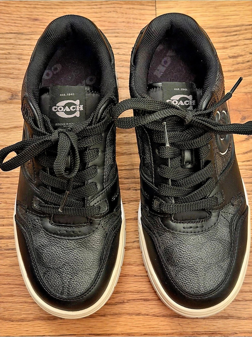 Coach Soho Leather Sneakers Black & White US 7.5